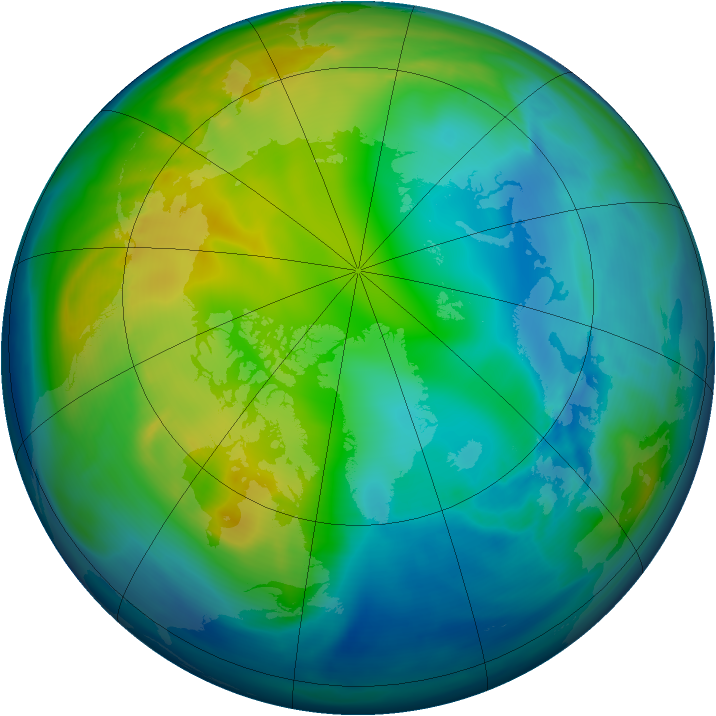 Arctic ozone map for 27 November 2005